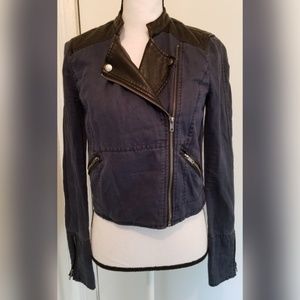Free People Jackets & Coats - Free People Leather Jean Cropped Jacket Moto Urban Free People Jackets & Coats - Free People Leather Jean Cropped Jacket Moto Urban